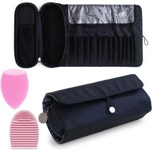 Portable Makeup Brush Bag Makeup Brush Case Organier for Travel,Hold 20+ Brushes